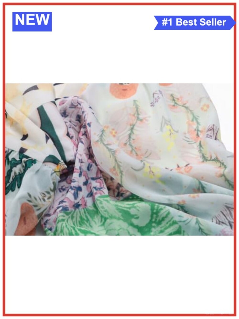 Boho Floral Printed Long Flowy Swing Chiffon Sundress Polyester - Picture 5 of 6